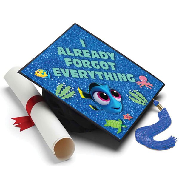 Already Forgot Everything Grad Cap Topper - Tassel Toppers - Professionally Decorated Grad Caps