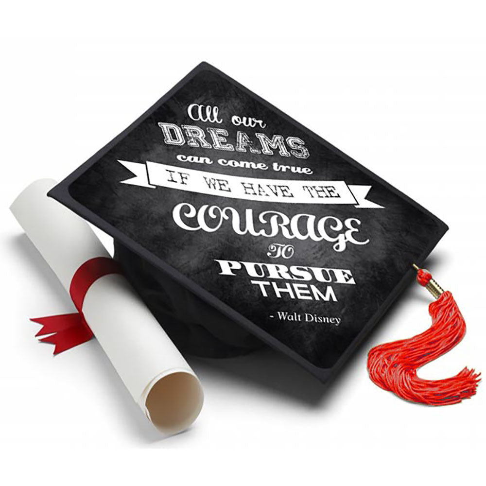 Pursue Your Dreams Grad Cap Tassel Topper - Tassel Toppers - Professionally Decorated Grad Caps