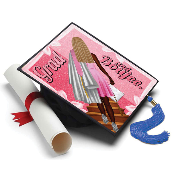 Grad and Boujee Grad Cap Topper - Tassel Toppers - Professionally Decorated Grad Caps