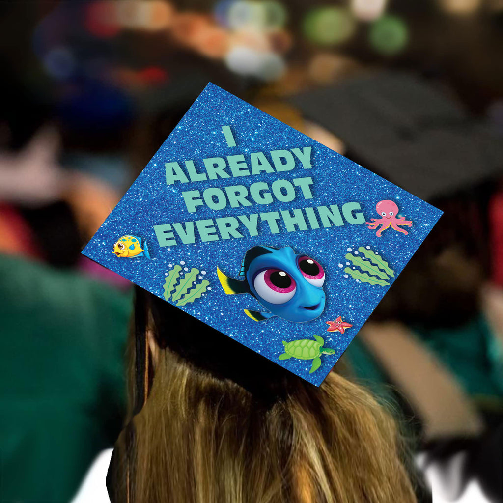 Already Forgot Everything Grad Cap Topper - Tassel Toppers - Professionally Decorated Grad Caps