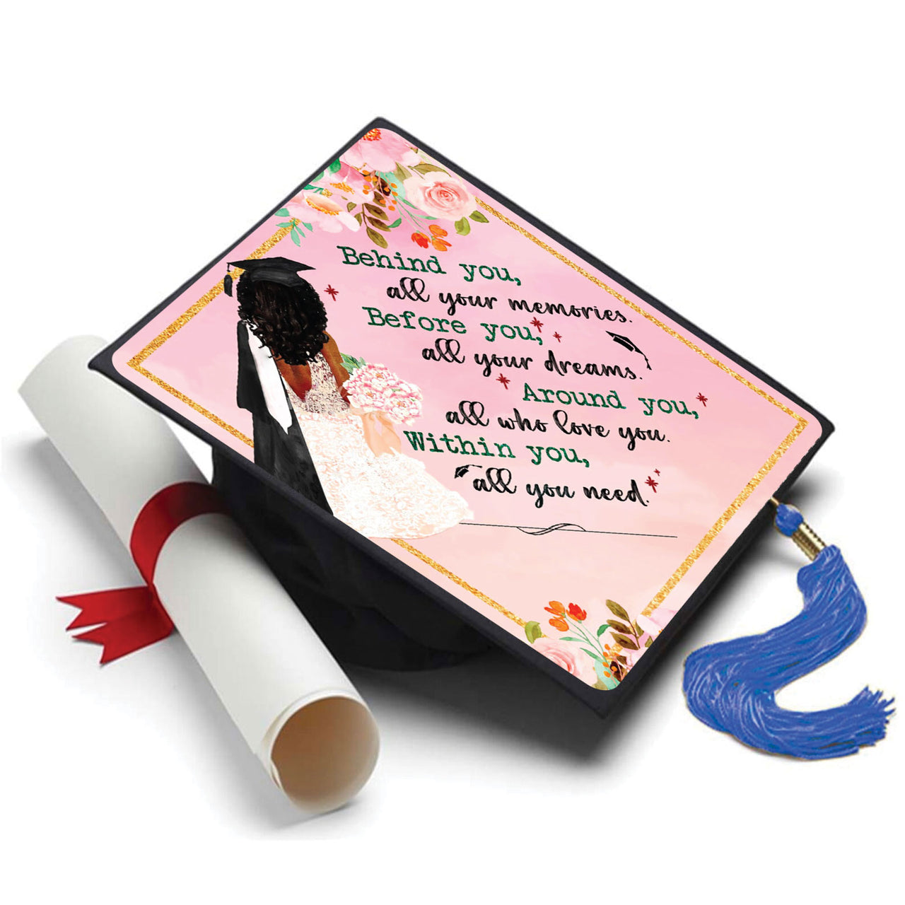 Within You is All You Need Grad Cap Topper - Tassel Toppers - Professionally Decorated Grad Caps