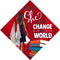 She Went to Change the World Grad Cap Tassel Topper - Tassel Toppers - Professionally Decorated Grad Caps