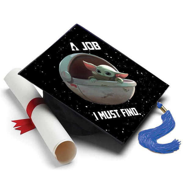 Mandalorian Grad Cap Tassel Topper - Tassel Toppers - Professionally Decorated Grad Caps