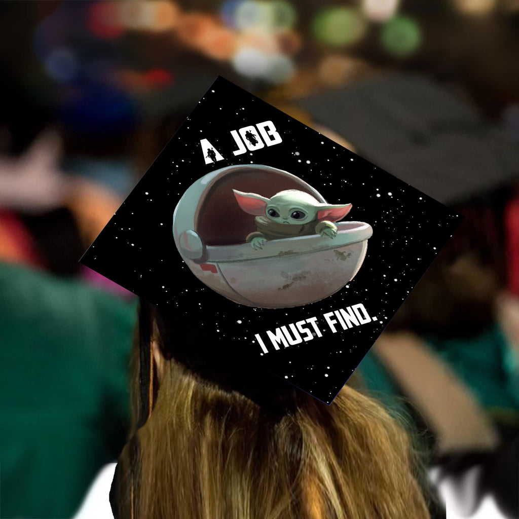 Mandalorian Grad Cap Tassel Topper - Tassel Toppers - Professionally Decorated Grad Caps