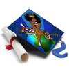 Graduation Cap Topper ™  - Black Queen - Brains and Beauty - Tassel Topper - Tassel Toppers - Professionally Decorated Grad Caps