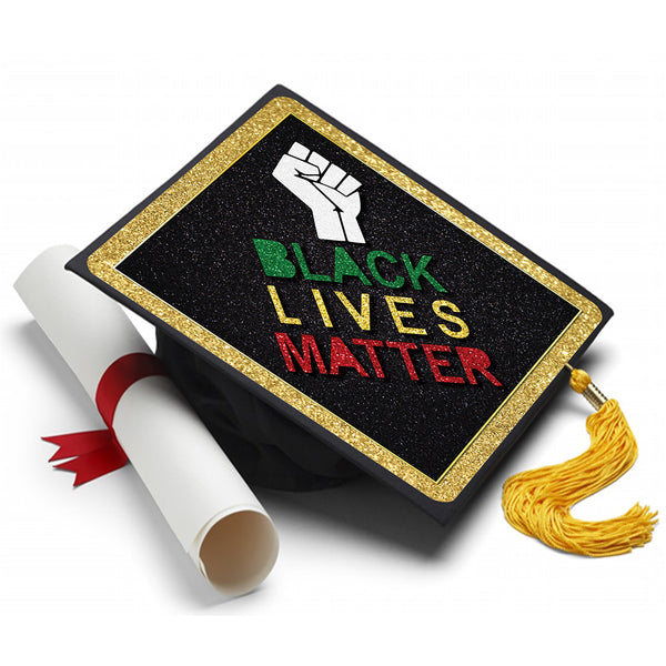 Black Lives Matter - Grad Cap Tassel Topper - Tassel Toppers - Professionally Decorated Grad Caps