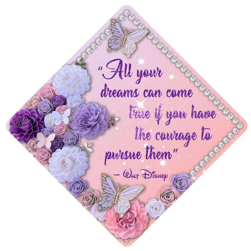 Pursue Your Dreams Grad Cap Tassel Topper - Tassel Toppers - Professionally Decorated Grad Caps