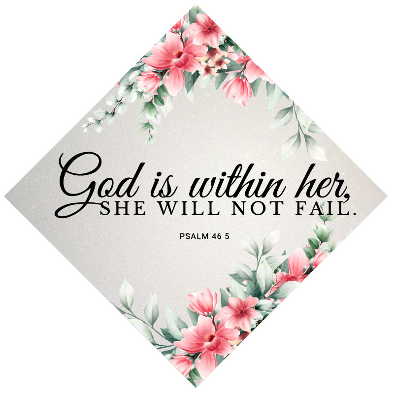 Psalm 46:5 Grad Cap Tassel Topper - Tassel Toppers - Professionally Decorated Grad Caps