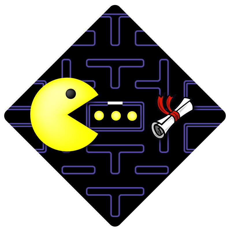 Pac Man Grad Cap Tassel Topper - Tassel Toppers - Professionally Decorated Grad Caps