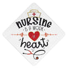 Nursing is a Work of Heart Grad Cap Tassel Topper - Tassel Toppers - Professionally Decorated Grad Caps