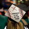 Knocked it Out of the Park Baseball Themed Grad Cap Topper - Tassel Toppers - Professionally Decorated Grad Caps