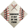 Knocked it Out of the Park Baseball Themed Grad Cap Topper - Tassel Toppers - Professionally Decorated Grad Caps