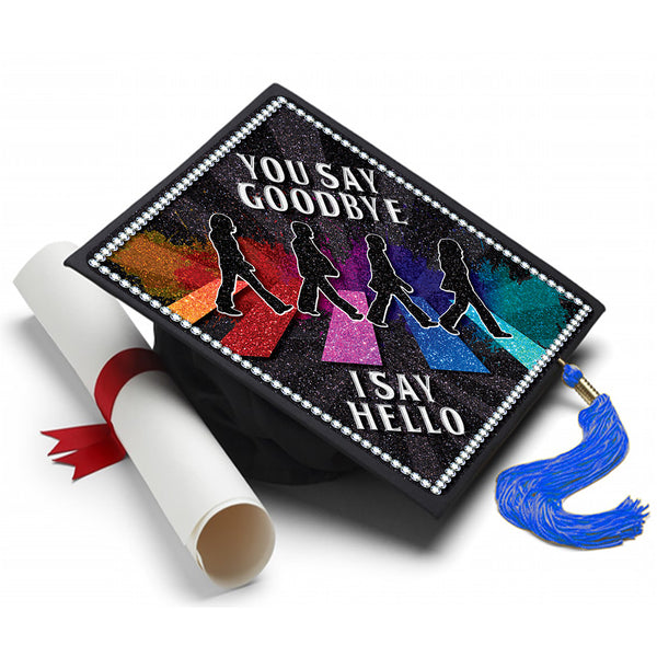 Graduation Cap Topper ™  - Beatles Say Goodbye - Tassel Topper - Tassel Toppers - Professionally Decorated Grad Caps