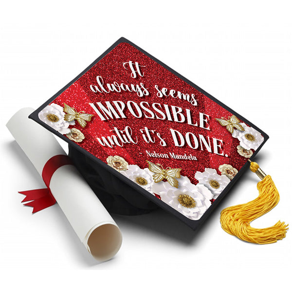 Nelson Mandela Grad Cap Tassel Topper - Tassel Toppers - Professionally Decorated Grad Caps