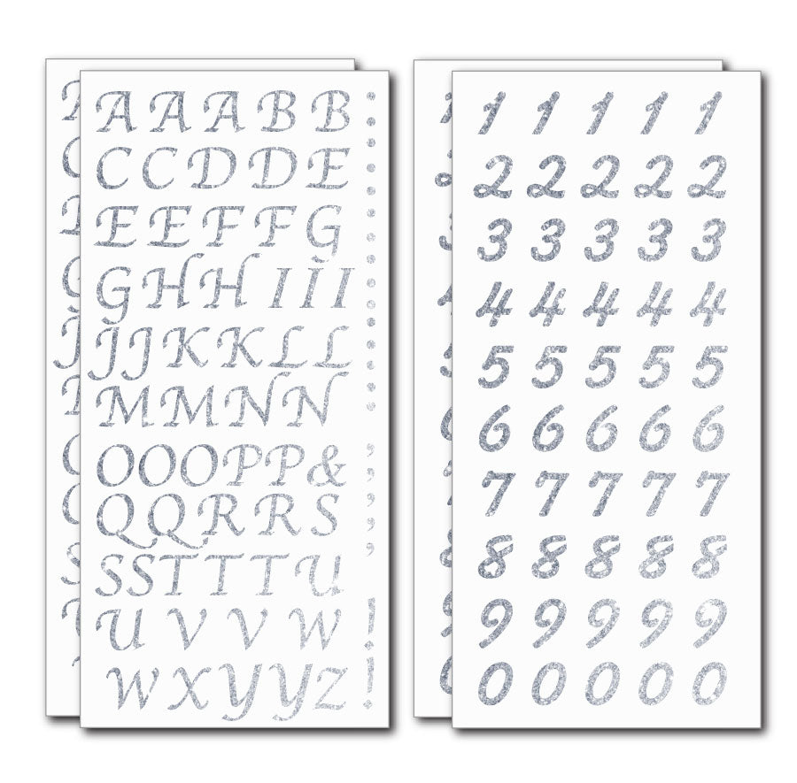 Peel and Stick Glitter Alphabet Letter  and Number Stickers for Grad Cap - Assorted Colors - Tassel Toppers - Professionally Decorated Grad Caps