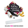 With God All Things are Possible - Handmade Graduation Cap Tassel Topper - Tassel Toppers - Professionally Decorated Grad Caps