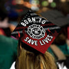 Born to Save Lives Grad Cap Topper, Firefighter Grad Hat, Class of 2026, Graduation Gifts - Tassel Toppers - Professionally Decorated Grad Caps