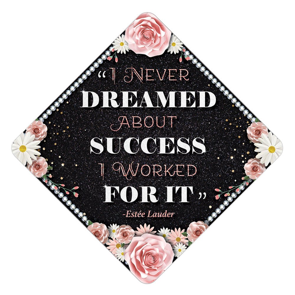 Dreamed About Success Grad Cap Tassel Topper, Class of 2026, Graduation Gifts - Tassel Toppers - Professionally Decorated Grad Caps