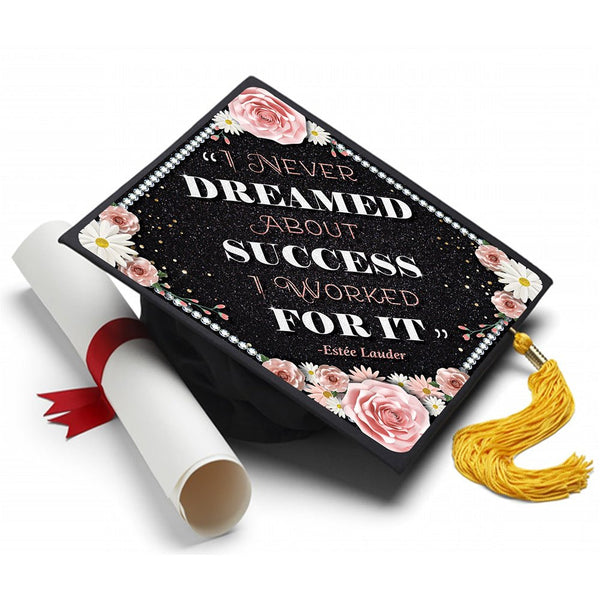 Dreamed About Success Grad Cap Tassel Topper, Class of 2026, Graduation Gifts - Tassel Toppers - Professionally Decorated Grad Caps