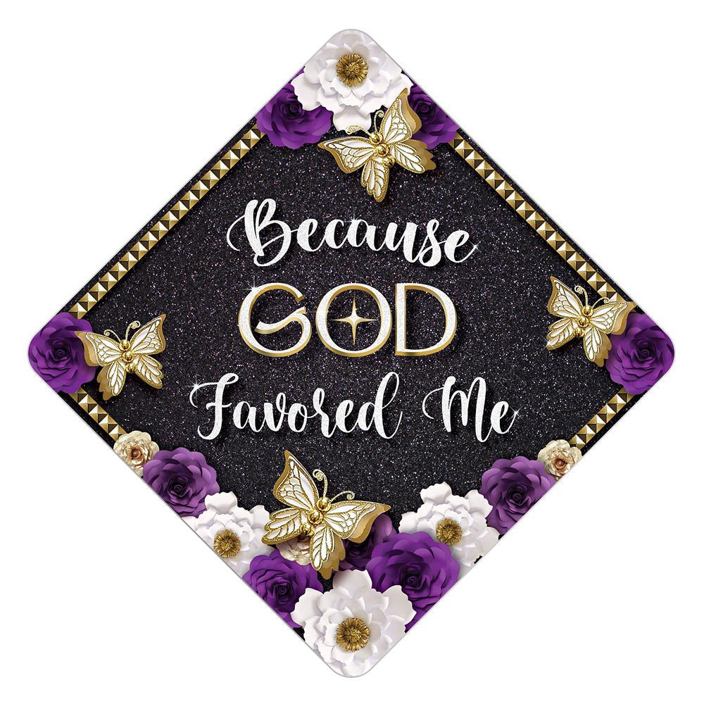 God Favored Me - Grad Cap Tassel Topper, Class of 2026, Graduation Gifts - Tassel Toppers - Professionally Decorated Grad Caps