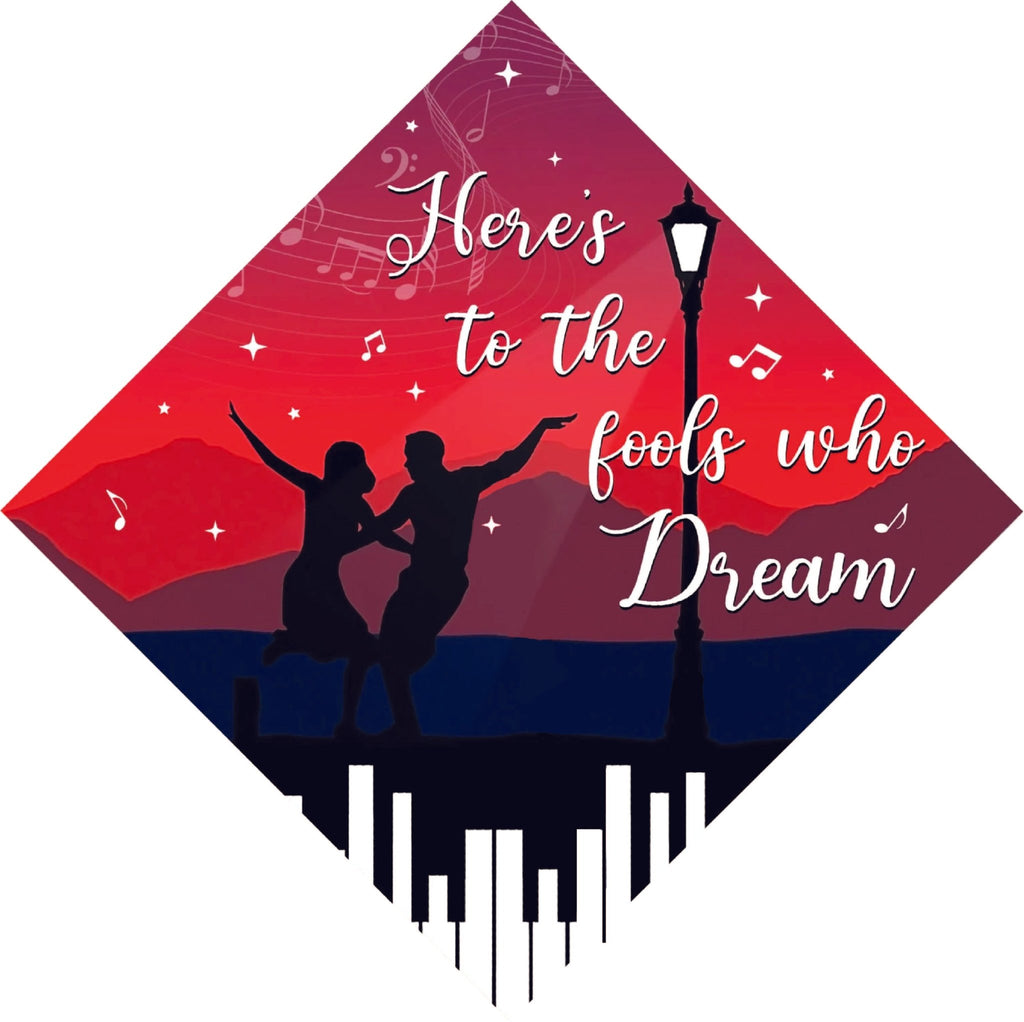 Here's to the Fools that Dream Grad Cap Tassel Topper, Class of 2026, Graduation Gifts - Tassel Toppers - Professionally Decorated Grad Caps