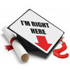 I'm Right Here Grad Cap Topper, Class of 2026, Graduation Gifts - Tassel Toppers - Professionally Decorated Grad Caps
