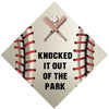 Knocked it Out of the Park Baseball Themed Grad Cap Topper, Class of 2026, Graduation Gifts - Tassel Toppers - Professionally Decorated Grad Caps