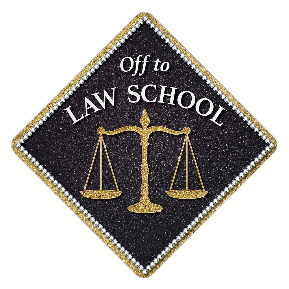 Law School Grad Cap Tassel Topper, Class of 2026, Graduation Gifts - Tassel Toppers - Professionally Decorated Grad Caps