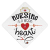 Nursing is a Work of Heart Grad Cap Tassel Topper, Class of 2026, Graduation Gifts - Tassel Toppers - Professionally Decorated Grad Caps