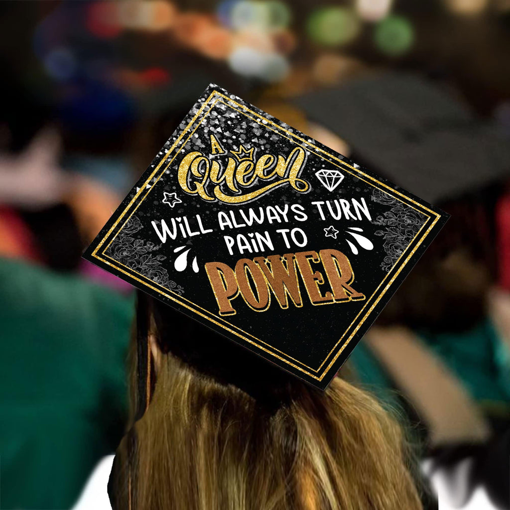 Pain to Power Grad Cap Tassel Topper, Class of 2026, Graduation Gifts - Tassel Toppers - Professionally Decorated Grad Caps