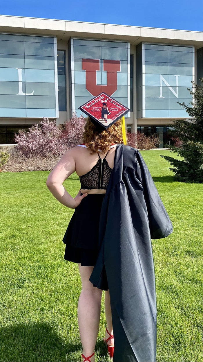 Graduate wearing Bachelorette of Science Utah cap