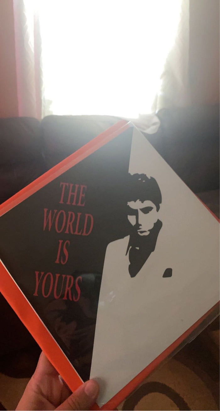 Hand holding Scarface topper