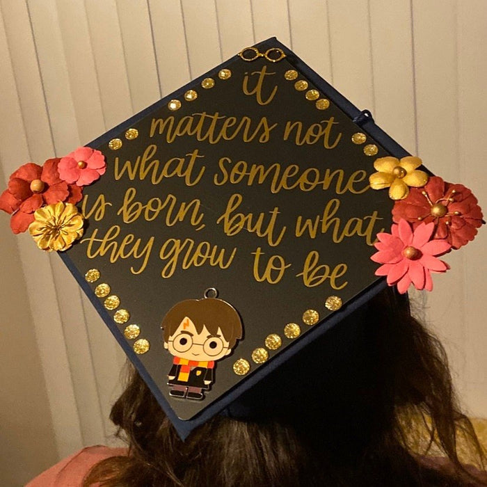 Graduate wearing Harry Potter It Matters Not cap