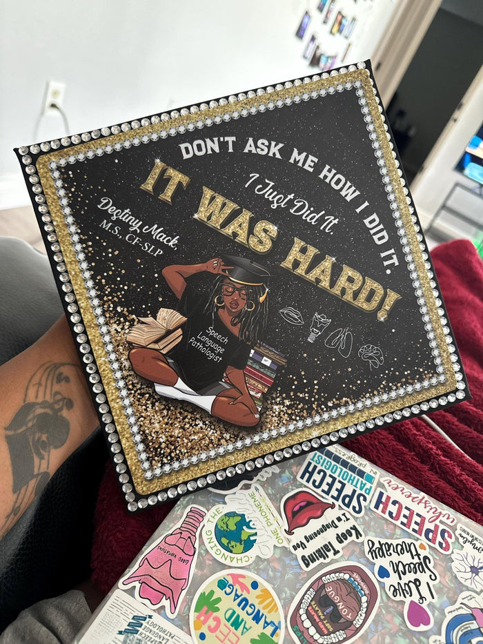 It Was Hard SLP cap on graduates tattooed arm