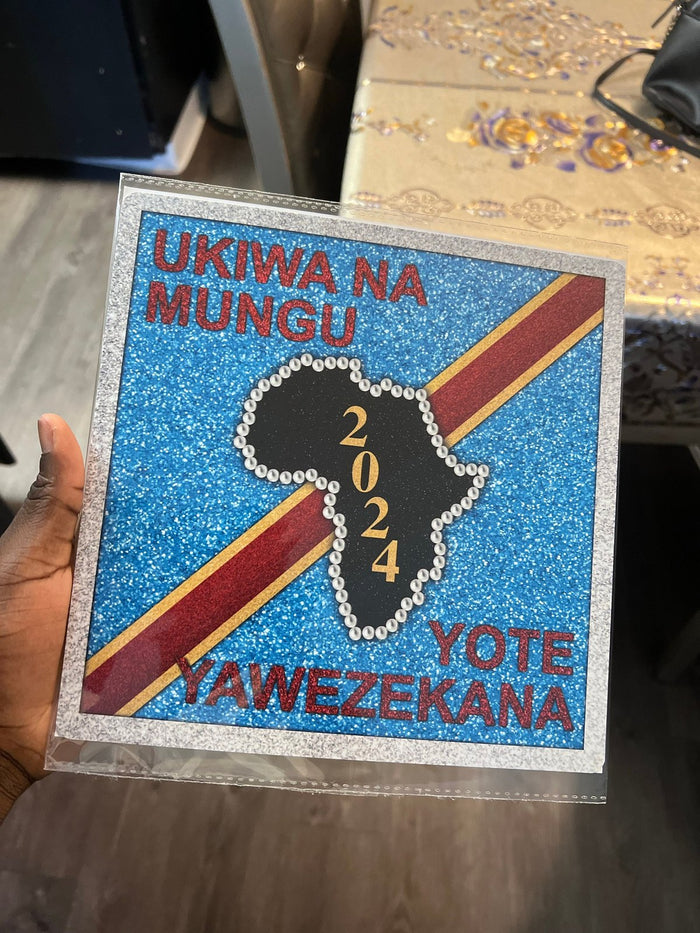Hand holding Congo Africa faith topper