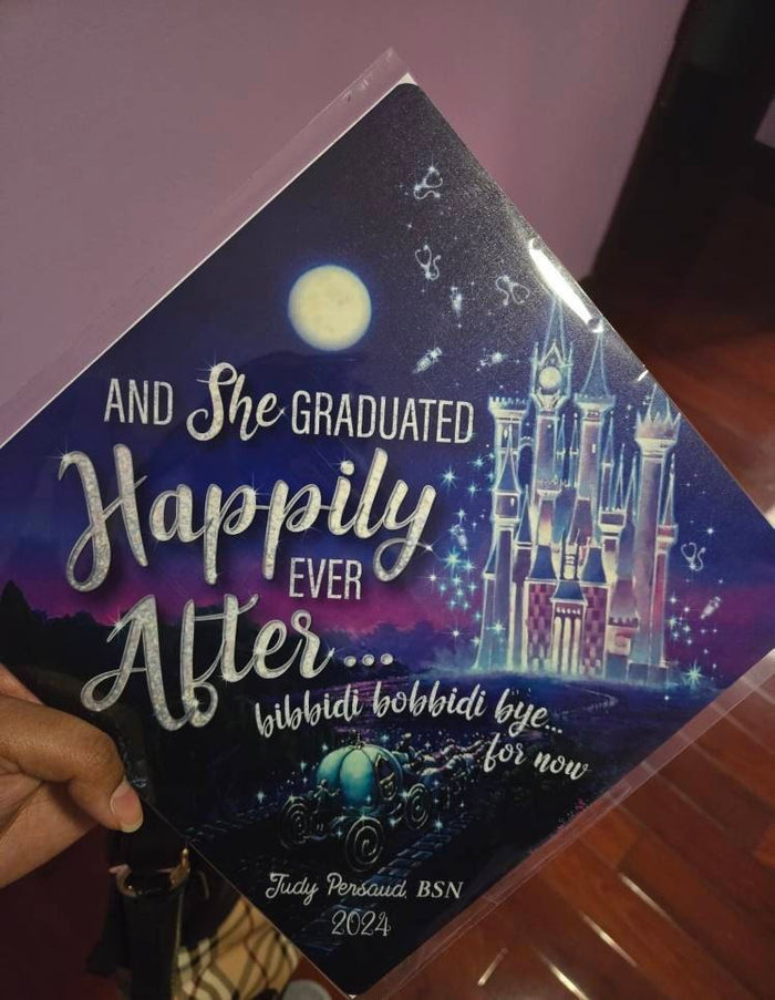 Hand holding Cinderella Happily Ever After BSN topper