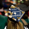 Pretty Educated and Graduated Grad Cap Topper, Class of 2026, Graduation Gifts - Tassel Toppers - Professionally Decorated Grad Caps