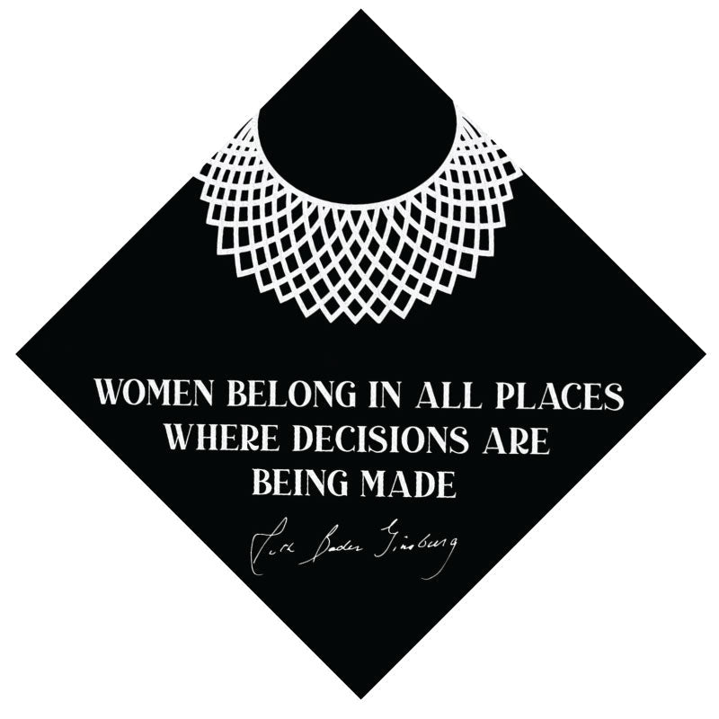 Ruth Bader Ginsburg Grad Cap Topper, Class of 2026, Graduation Gifts - Tassel Toppers - Professionally Decorated Grad Caps