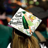 With God All Things are Possible Grad Cap Topper, Class of 2026, Graduation Gifts - Tassel Toppers - Professionally Decorated Grad Caps