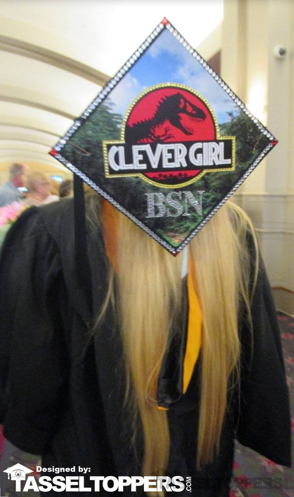 Clever Girl Grad Cap Tassel Topper, Class of 2026, Graduation Gifts - Tassel Toppers - Professionally Decorated Grad Caps