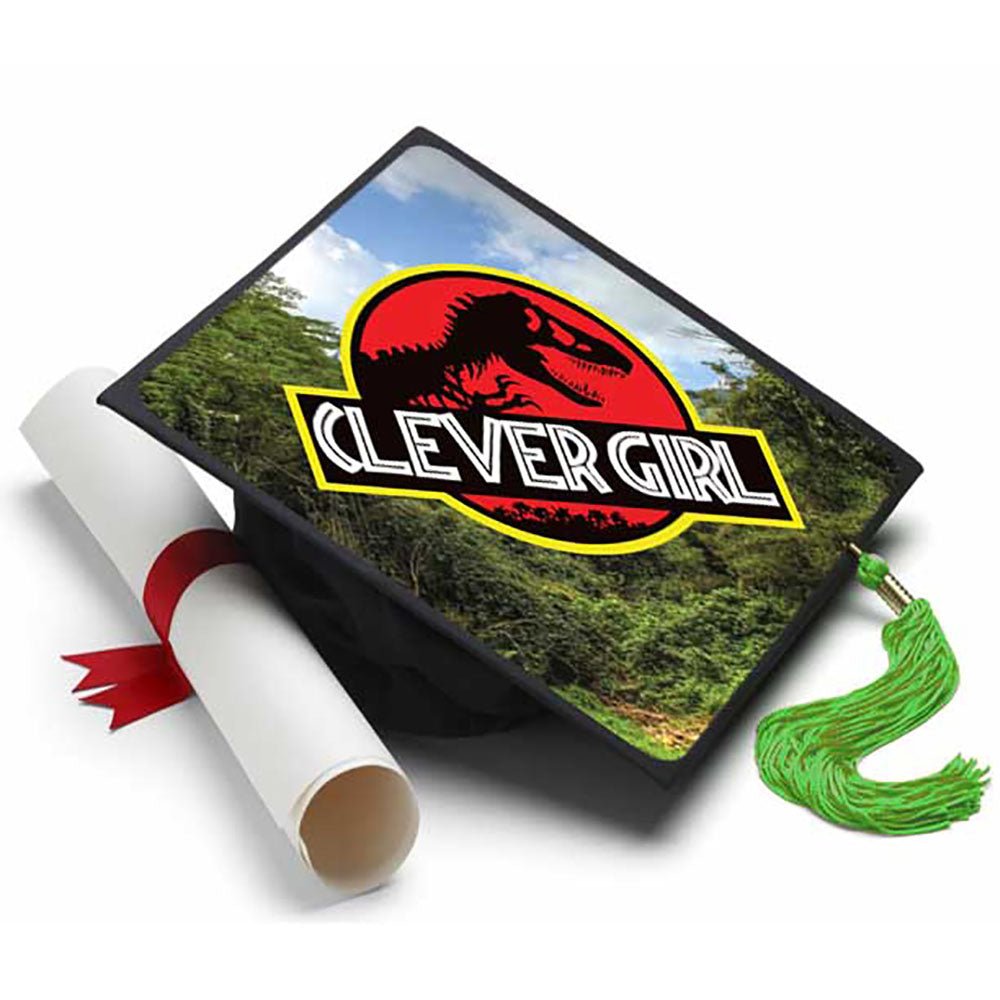Clever Girl Grad Cap Tassel Topper, Class of 2026, Graduation Gifts - Tassel Toppers - Professionally Decorated Grad Caps
