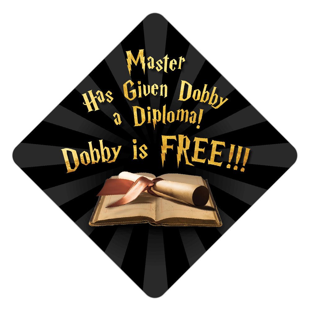 Dobby is Free - Harry Potter Grad Cap Tassel Topper, Class of 2026, Graduation Gifts - Tassel Toppers - Professionally Decorated Grad Caps