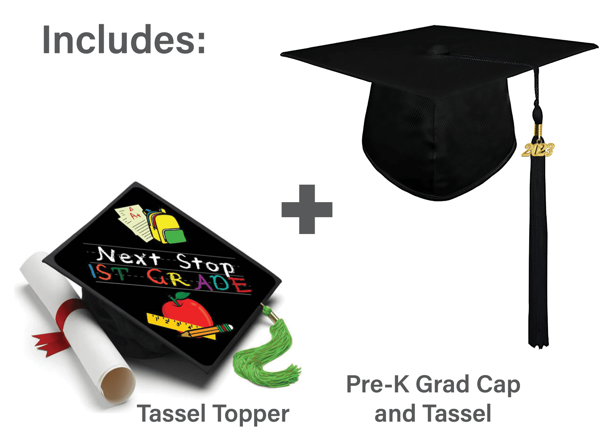 Elementary Graduation Cap - Next Stop First Grade Tassel Topper, Class ...