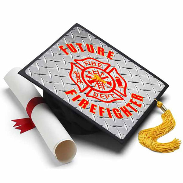 Future Firefighter Grad Cap Tassel Topper, Class of 2026, Graduation Gifts - Tassel Toppers - Professionally Decorated Grad Caps