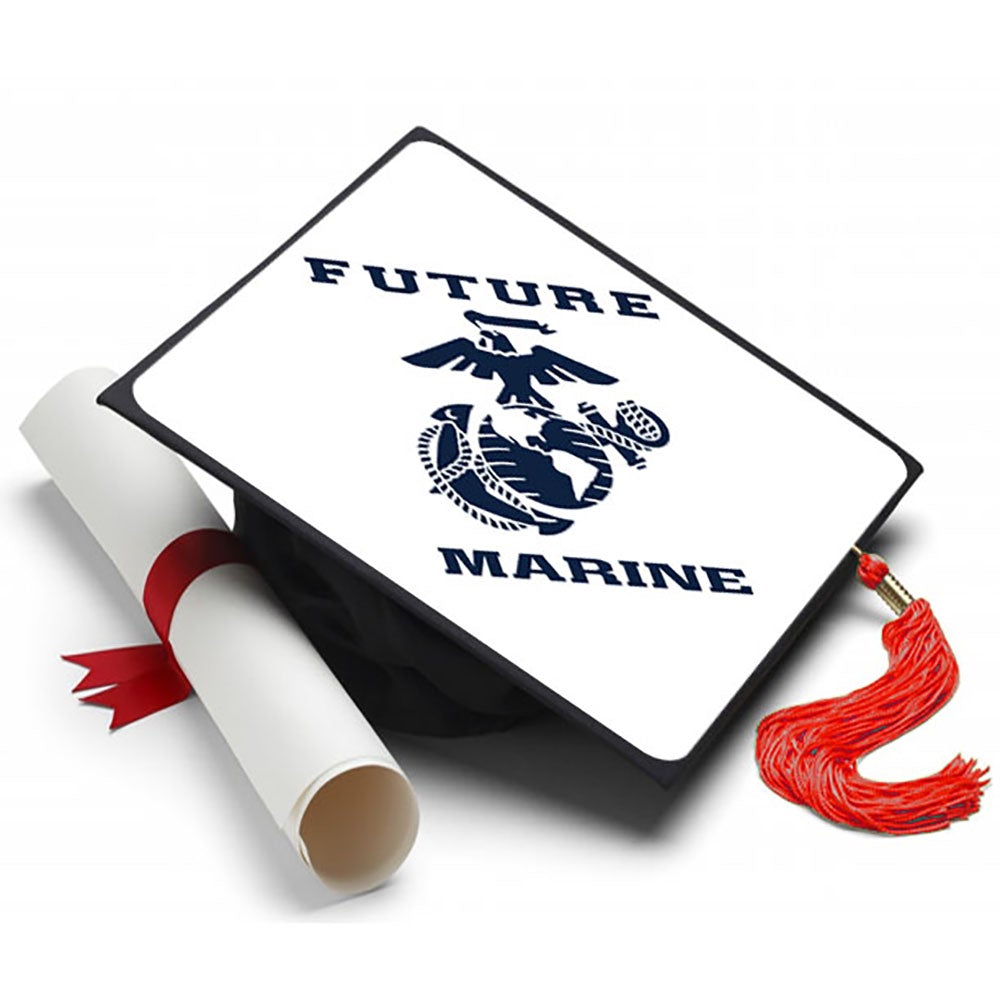 Future Marine Grad Cap Tassel Topper - Tassel Toppers - Professionally Decorated Grad Caps
