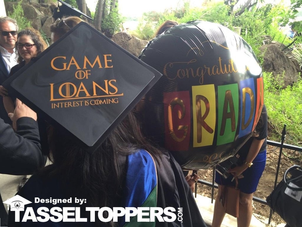 Game of Loans Grad Cap Tassel Topper, Class of 2026, Graduation Gifts - Tassel Toppers - Professionally Decorated Grad Caps