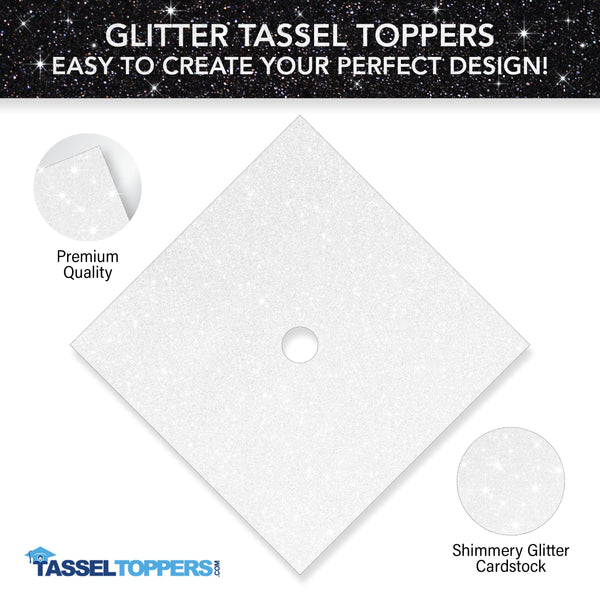 Glitter Heavyweight Premium Construction Card Stock for Grad Caps, 5 Sheets, DIY Grad Cap Decorations - Tassel Toppers - Professionally Decorated Grad Caps