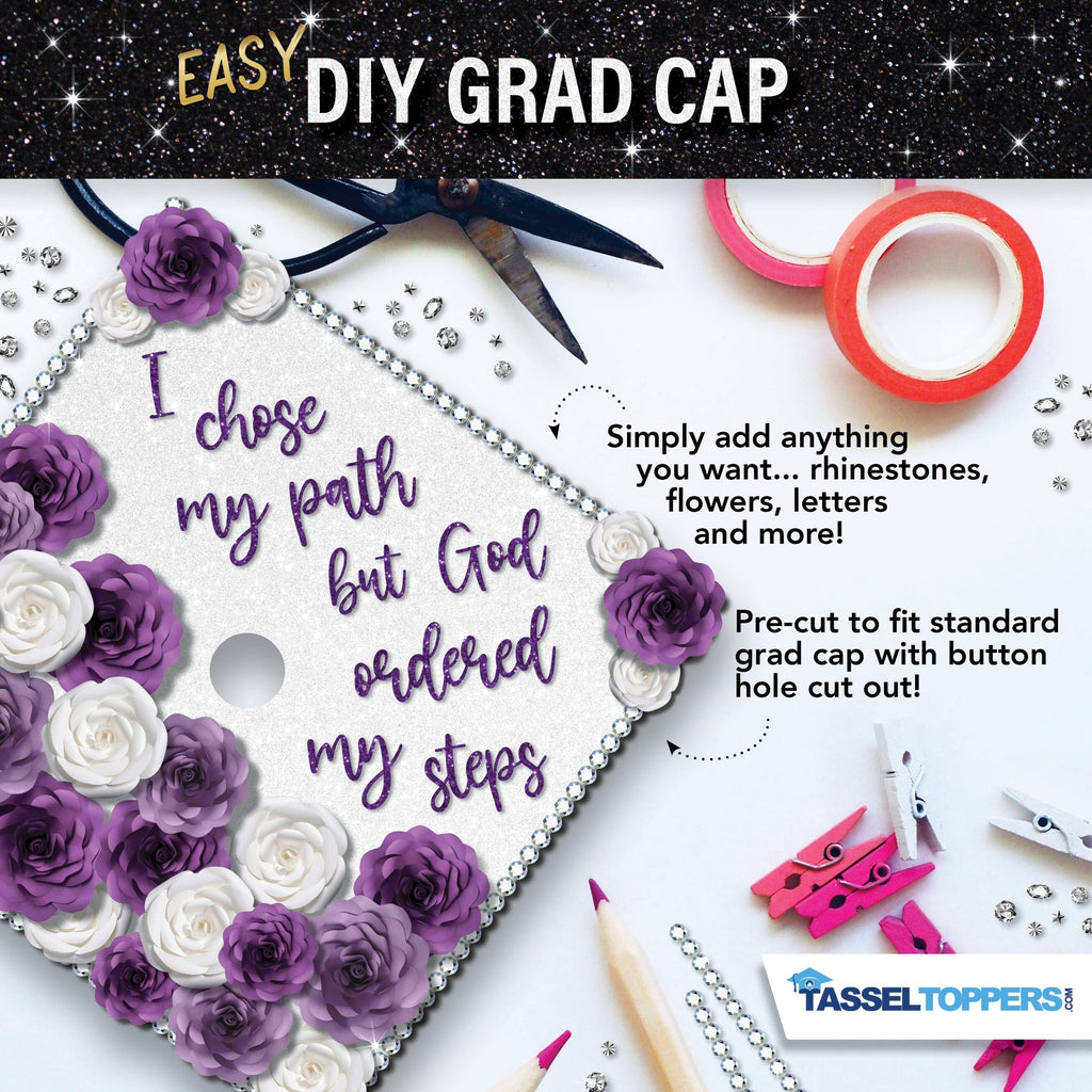 Glitter Heavyweight Premium Construction Card Stock for Grad Caps, 5 Sheets, DIY Grad Cap Decorations - Tassel Toppers - Professionally Decorated Grad Caps