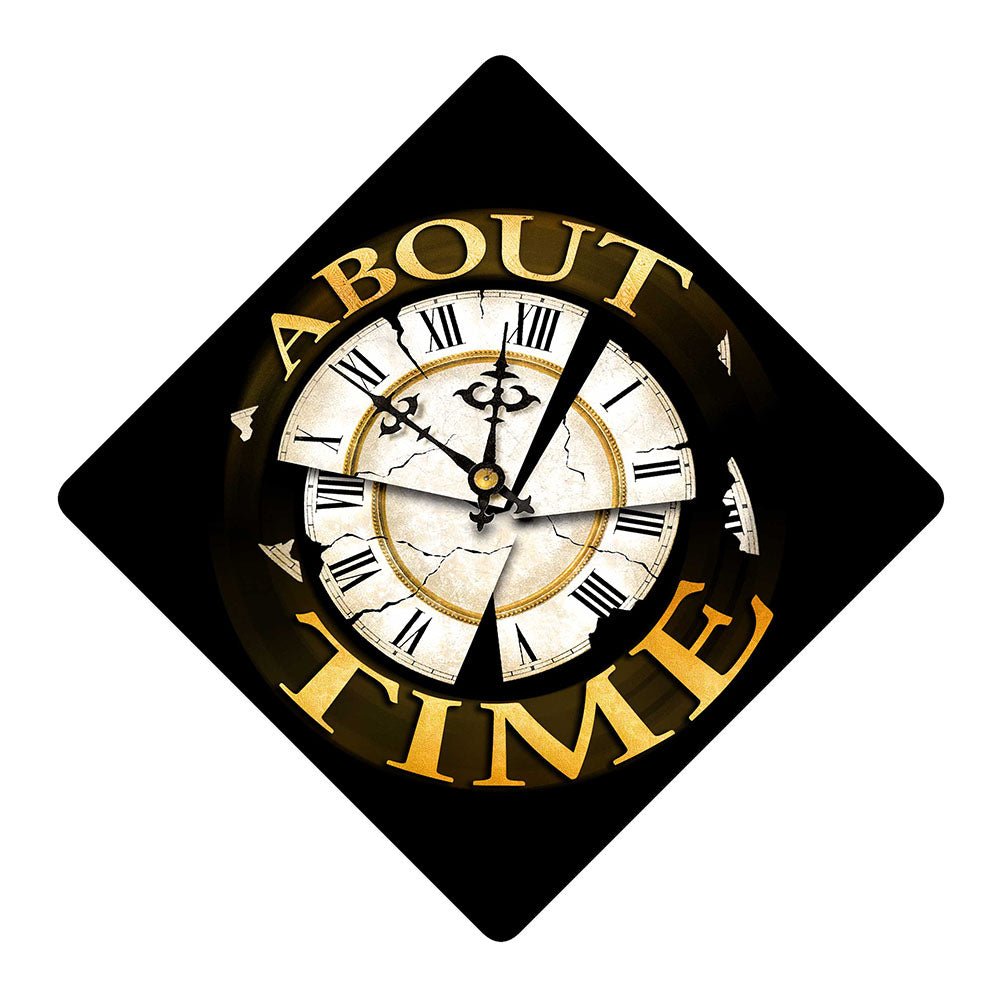 Graduation Cap Topper ™ - About Time - Tassel Topper, Class of 2026, Graduation Gifts - Tassel Toppers - Professionally Decorated Grad Caps