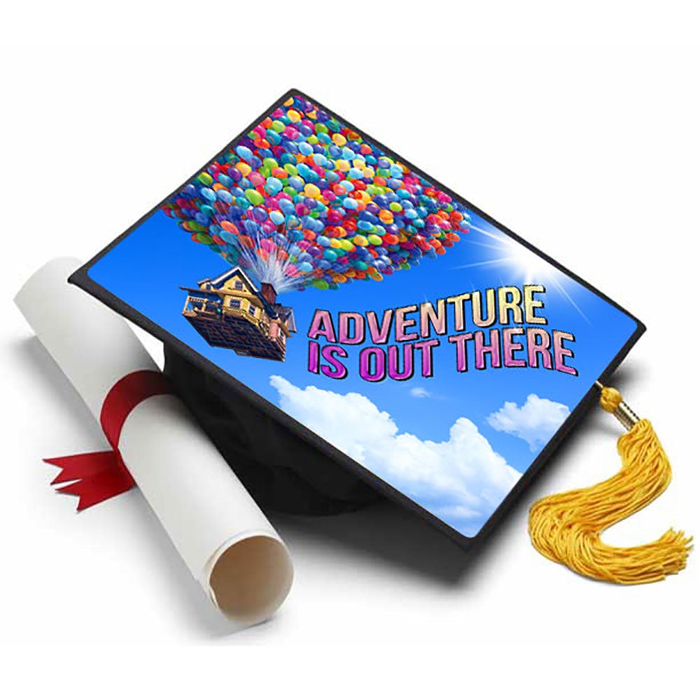 Graduation Cap Topper - Adventure Is Out There - Up - Tassel Topper